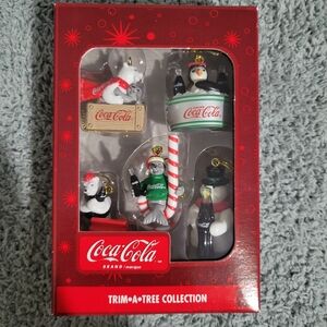 Coca-Cola Trim A Tree Miniature Ornaments Set Of 5